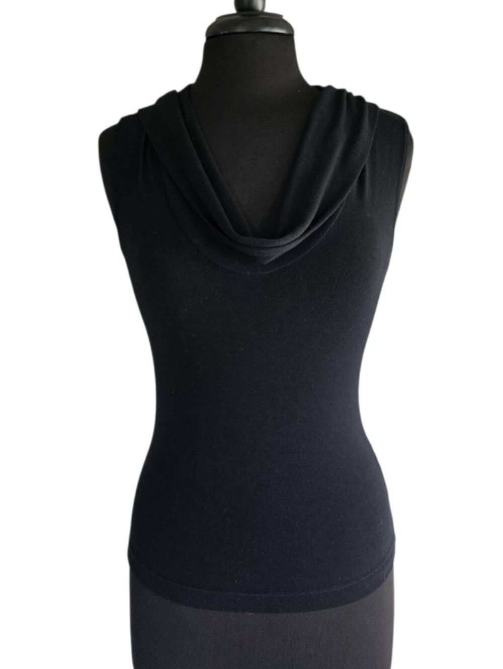 Heart Moon Star Black Sleeveless Cowl Neck Tank